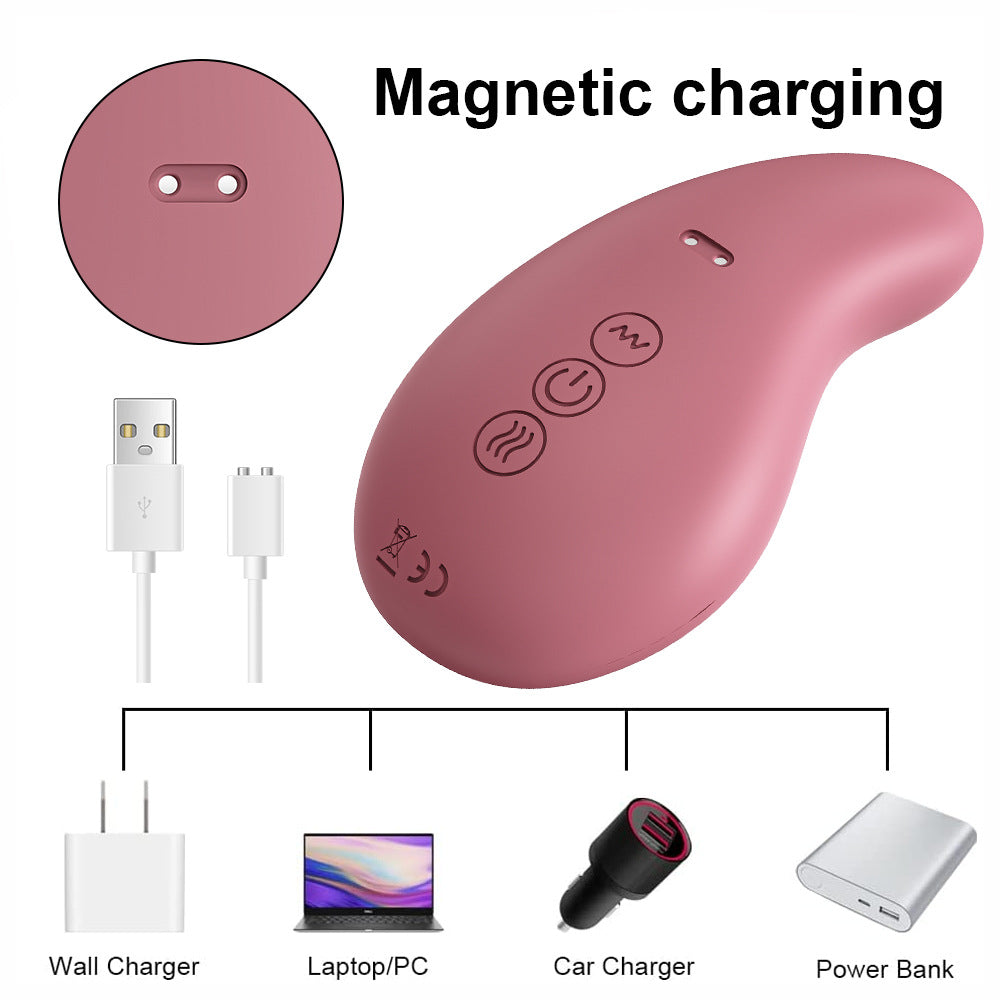 JollyLittle Warming Lactation Massager for Breastfeeding, 2 in 1 Rechargeable Waterproof Breast Massager with Heat & multiple Vibration Modes